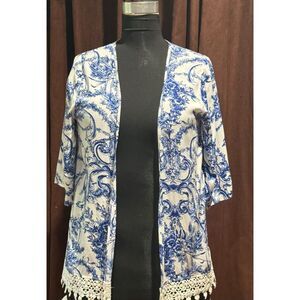 Millau Blue Print Kimono Top S